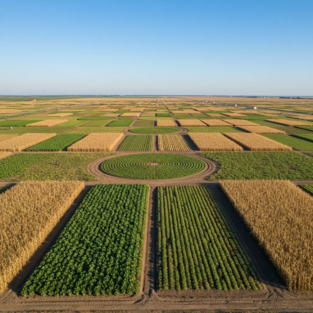 Farm paddocks seen from the air